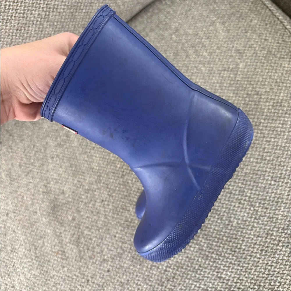 Hunter Kids' Navy Blue Rubber Rain Boots